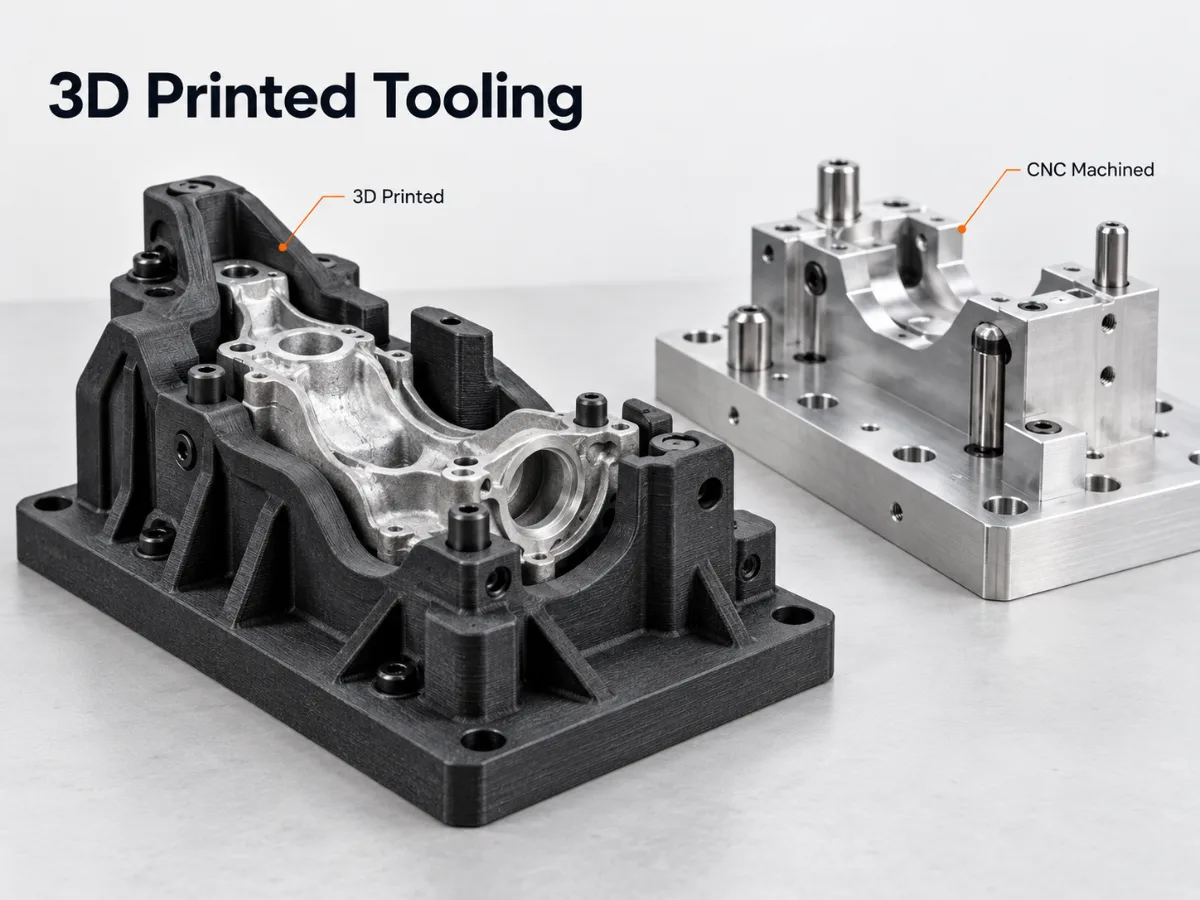 3D printed plastic fixture vs CNC machined aluminum tooling