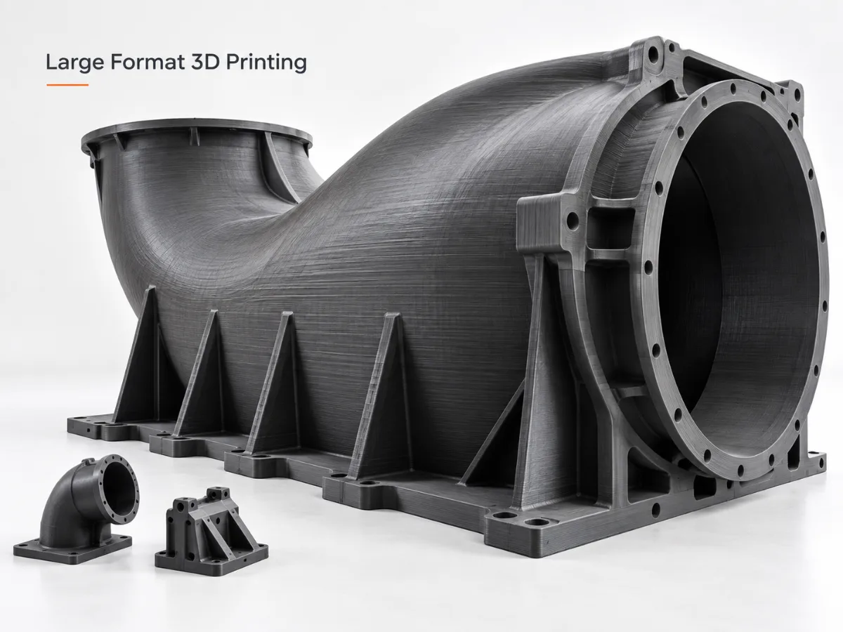 Large format 3D printed oversized industrial part