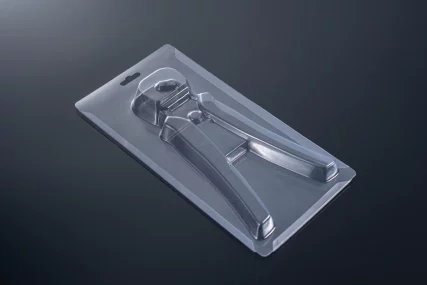 Clear plastic blister pack with molded cavity for a tool