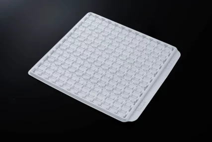White square plastic tray with a grid of small compartments and Thonny logo on the rim.